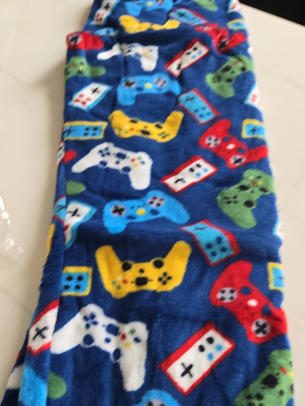 Kids Plush Gaming Controller Print Blanket - Blue